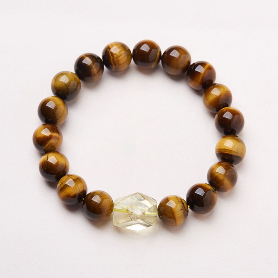 Tiger's Eye and Citrine Bodhi Prayer Beads Bracelet