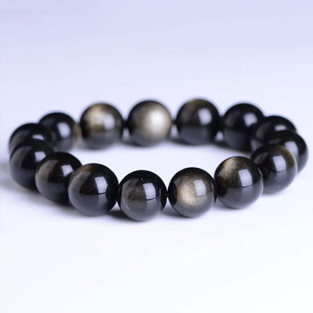 Natural Cat’s Eye Obsidian Bracelet - Feng Shui Protection & Wealth