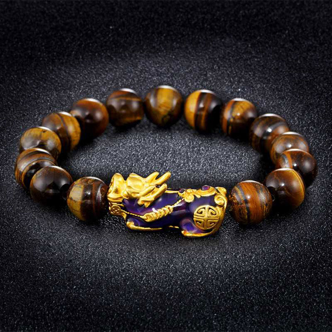 Tiger's Eye Pixiu Bracelet - Wealth and Protection Charm