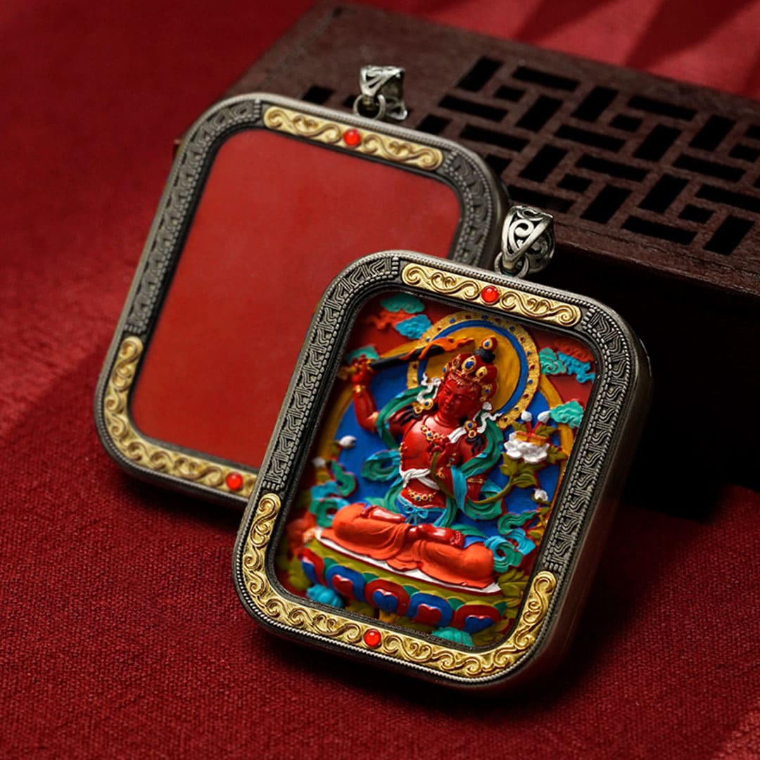 Authentic Hand-painted Thangka Pendant (Ga Wu Box)