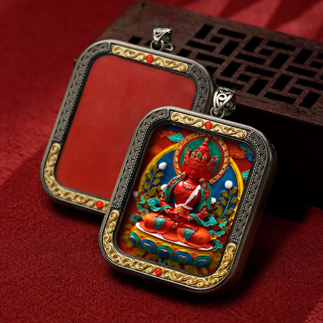 Authentic Hand-painted Thangka Pendant (Ga Wu Box)