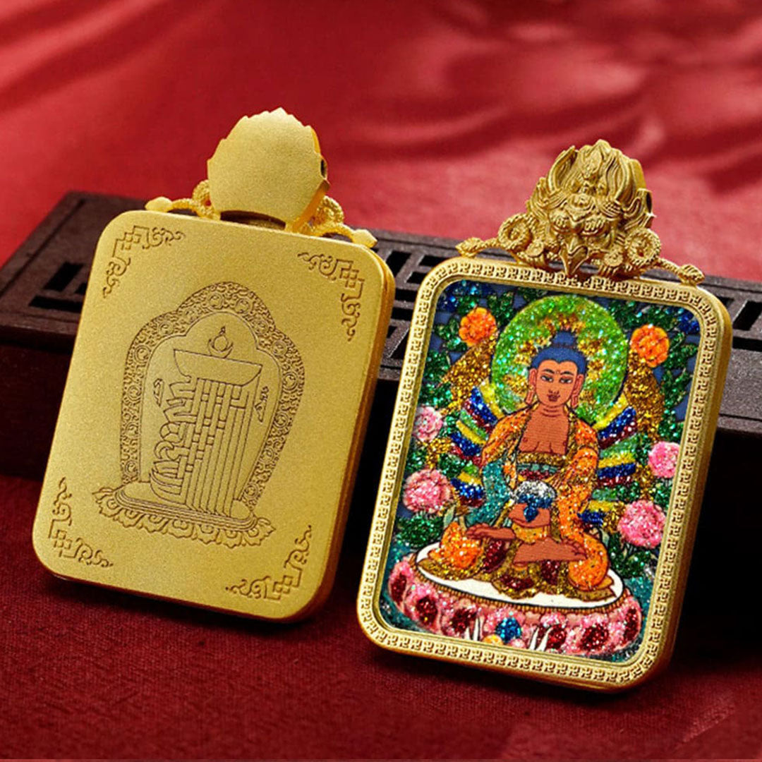 Premium Tibetan Hand-painted Thangka Buddha Pendant