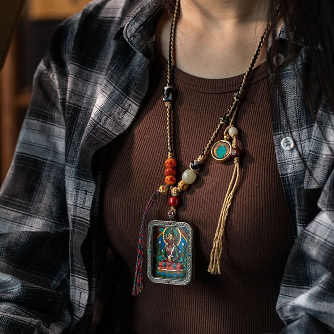 Hand-Painted Thangka Buddha Pendant (Ga Wu Box)