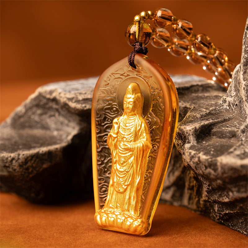 Nanhai Guanyin Bodhisattva Colored Glaze Pendant