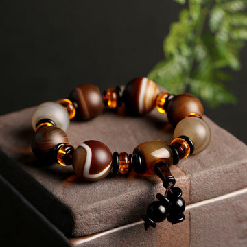 QiLing Aura Tibetan Natural Agate Bracelet