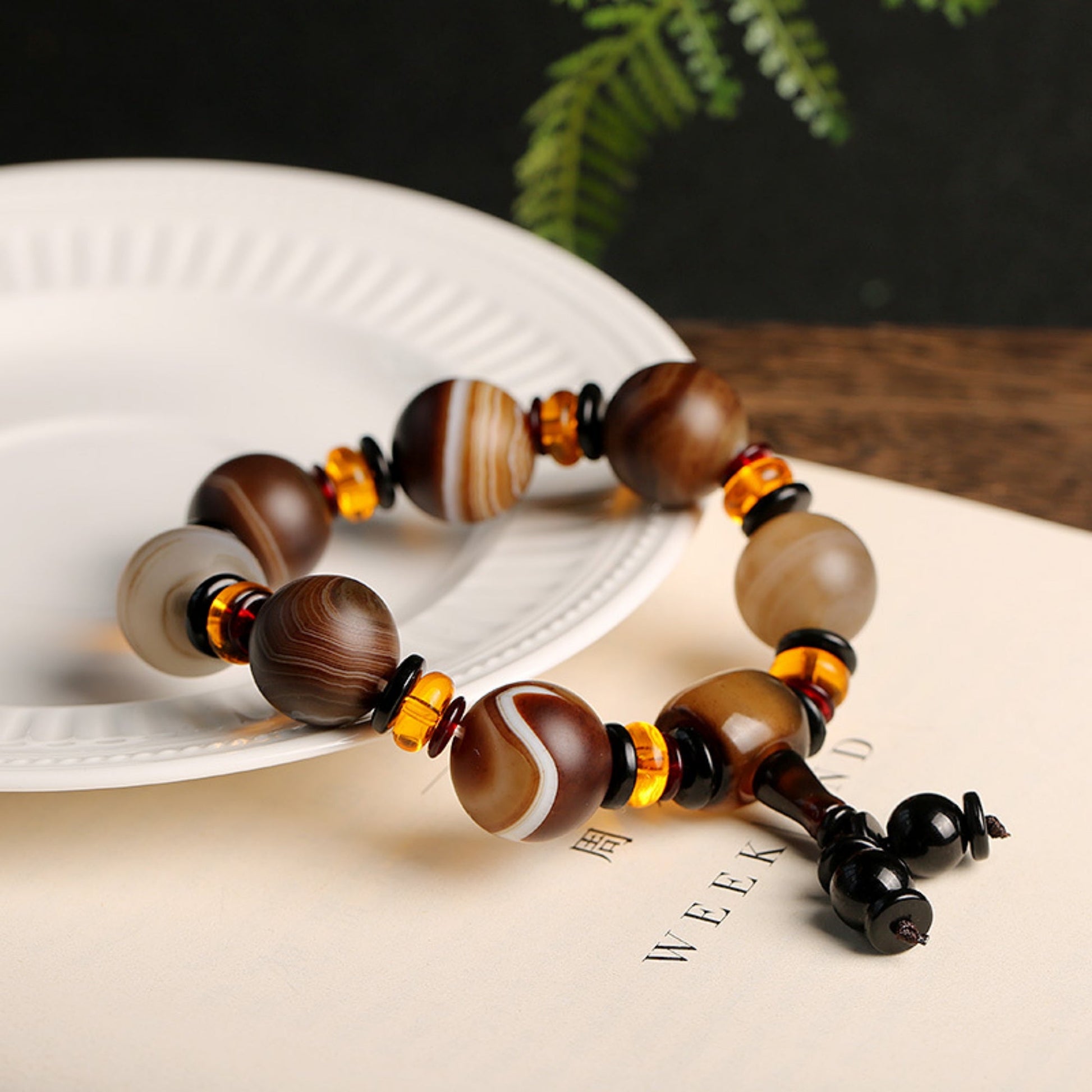 QiLing Aura Tibetan Natural Agate Bracelet