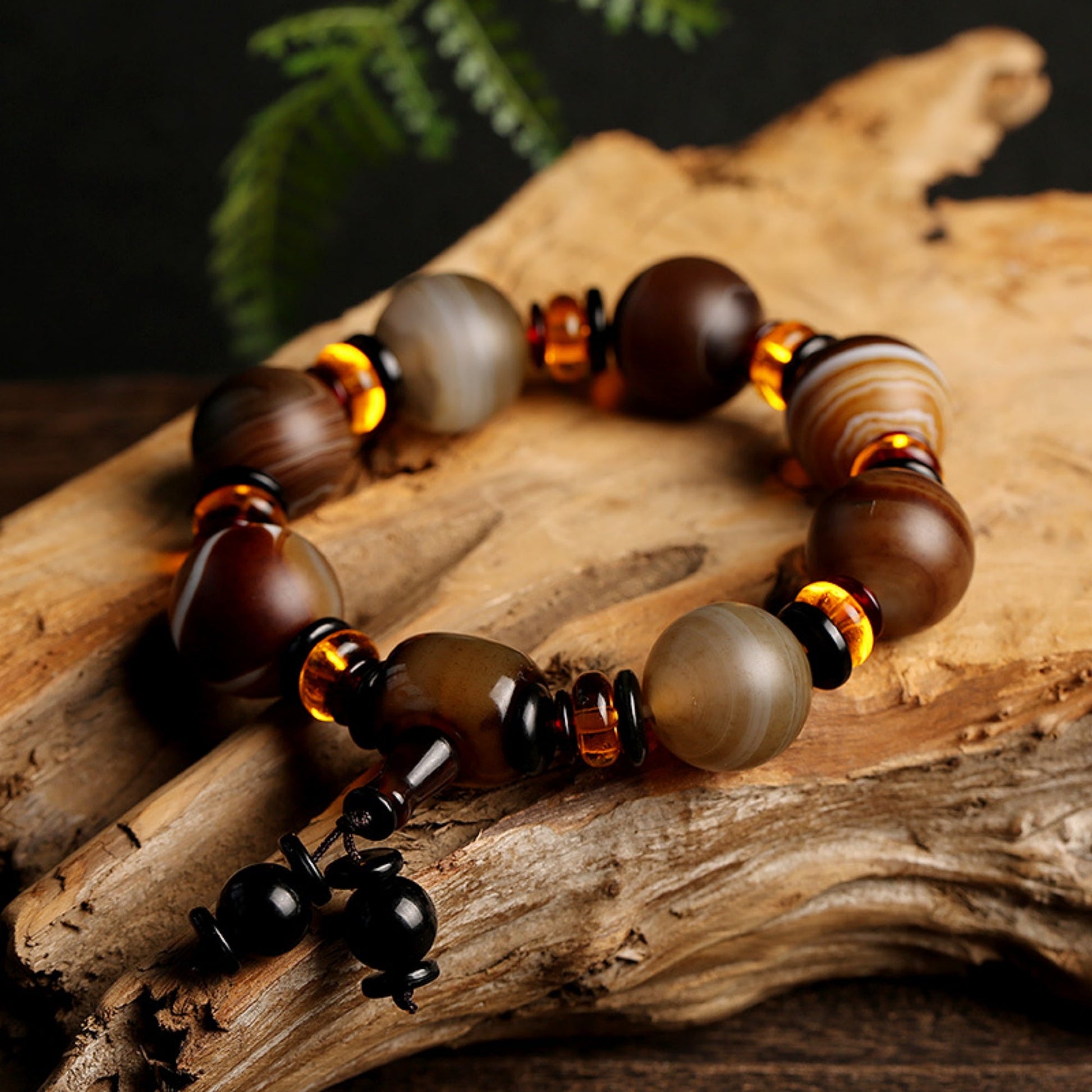 QiLing Aura Tibetan Natural Agate Bracelet