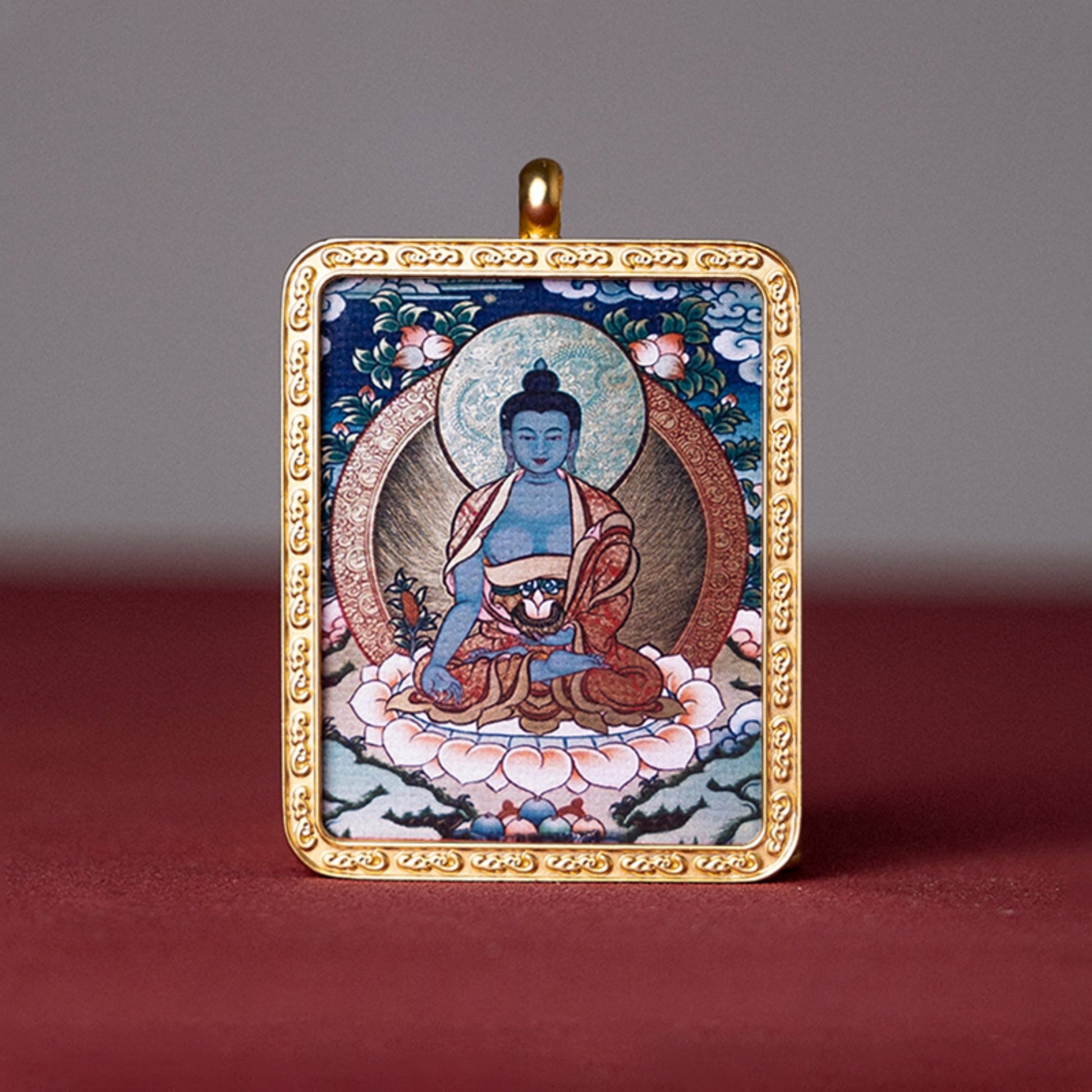 Tibetan Thangka Buddha Pendant Necklace