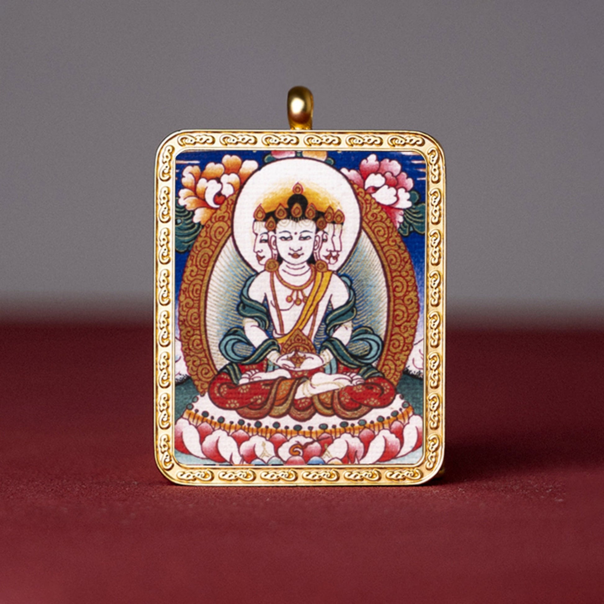 Tibetan Thangka Buddha Pendant Necklace Vairocana